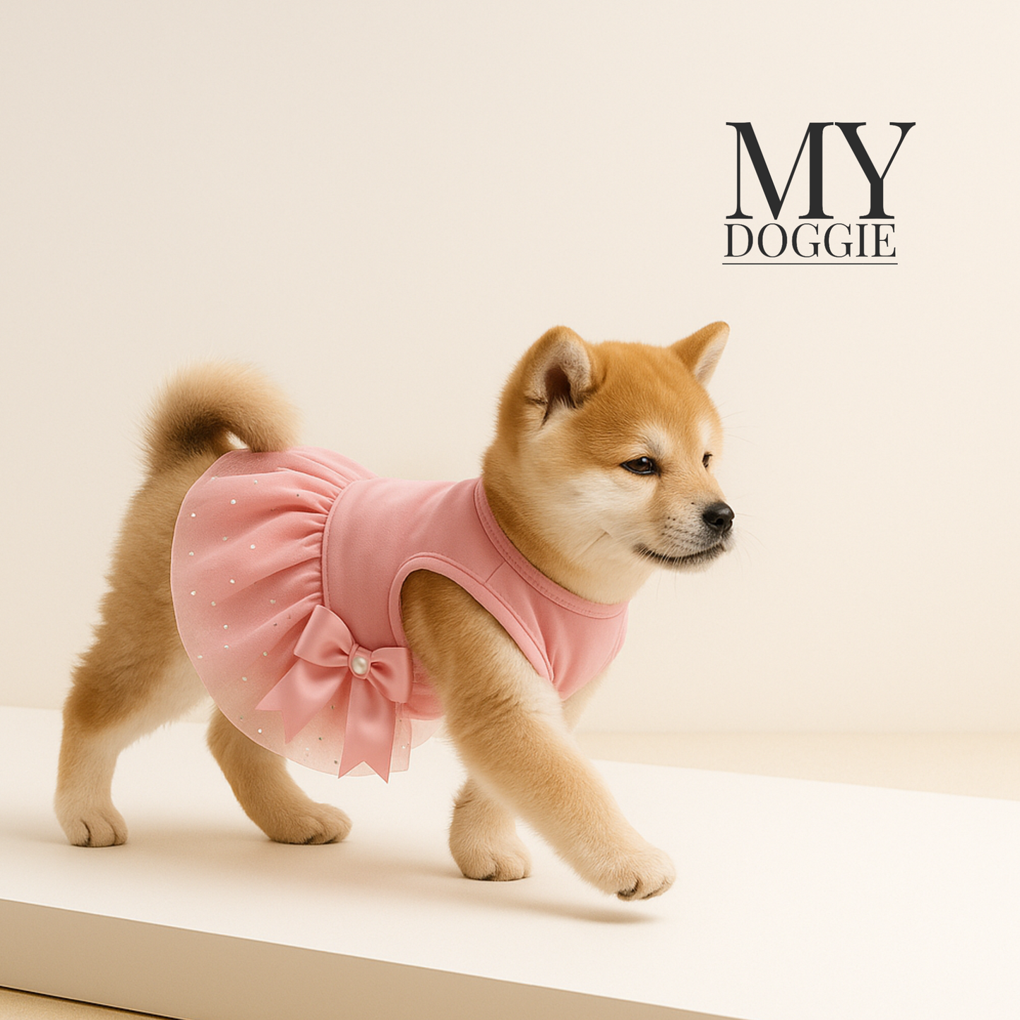 MYDOGGIEFOOD Luxury Velvet Dog Dress | Elegant Princess Outfit with Glitter Tulle & Satin Bow | Premium Gift Box | Perfect for Weddings, Birthdays & Special Occasions