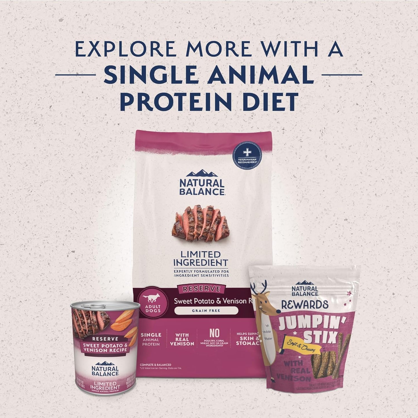 Limited Ingredient Adult Grain-Free Dry Dog Food, Reserve Sweet Potato & Venison Recipe, 4 Pound (Pack of 1)