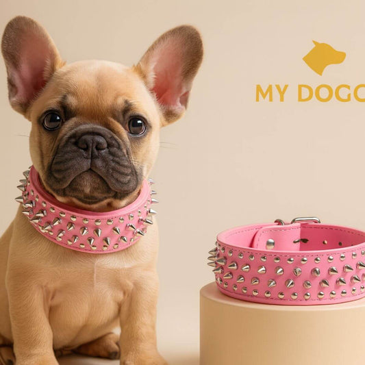 Spiked Studded Leather Dog Collar Rivets Pet Small Large Cat Pit Bull Adjustable