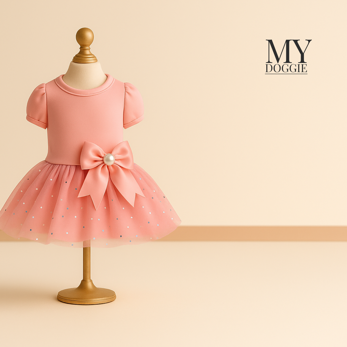 MYDOGGIEFOOD Luxury Velvet Dog Dress | Elegant Princess Outfit with Glitter Tulle & Satin Bow | Premium Gift Box | Perfect for Weddings, Birthdays & Special Occasions