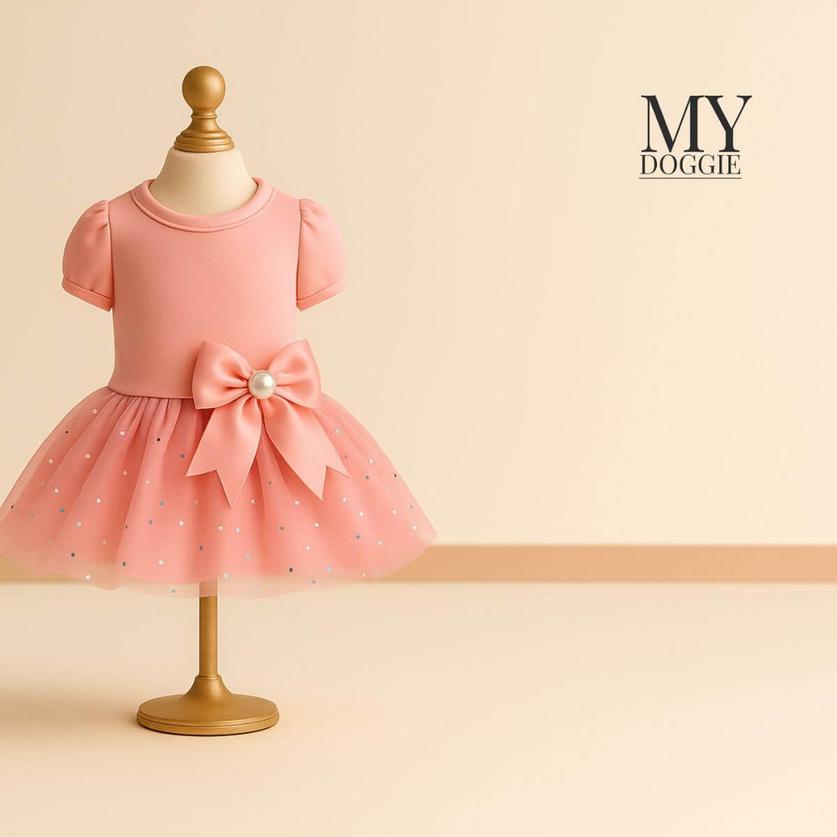 MYDOGGIE Luxury Velvet Dress for Small Dogs & Puppies (Toy Breeds) | Elegant Princess Outfit with Glitter Tulle & Satin Bow | Perfect for Chihuahua, Yorkie & Teacup Sizes | Premium Gift Box Included