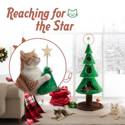 Drema 63'' H Christmas Cat Tree Condos and Toy Included