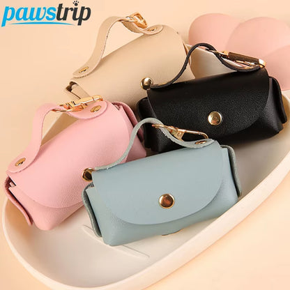 Portable Dog Poop Bag Holder PU Durable Pet Waste Bag Dispenser for Dogs Outdoor Pet Trash Bags Dispenser Dog Accessories