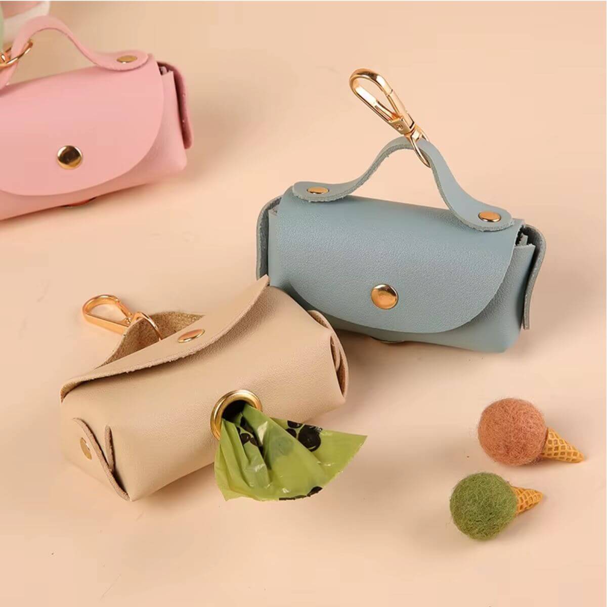 PU Leather Poop Bag Dispenser for Dogs — Durable & Compact