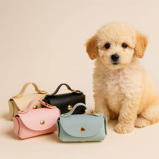 PU Leather Poop Bag Dispenser for Dogs — Durable & Compact