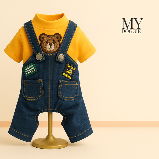 Dog Costume Clothes, Cute Denim Overalls for Small & Medium Pets, Boy & Girl Dogs Coats Jeans T-Shirts Sweatshirts