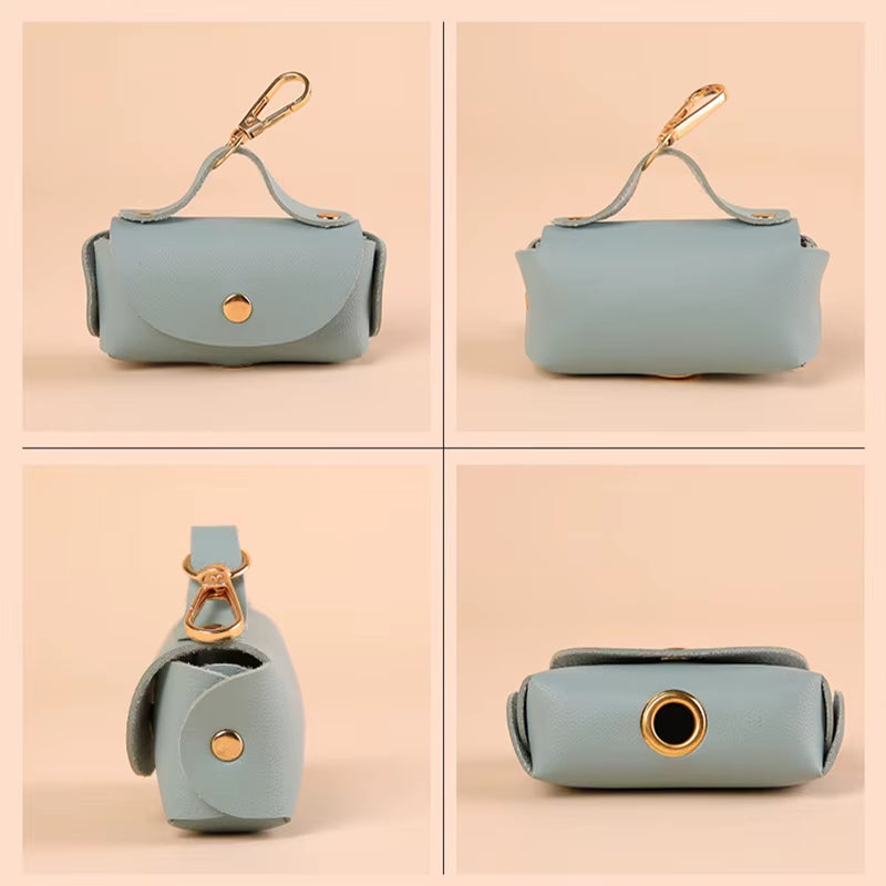 Portable Dog Poop Bag Holder PU Durable Pet Waste Bag Dispenser for Dogs Outdoor Pet Trash Bags Dispenser Dog Accessories