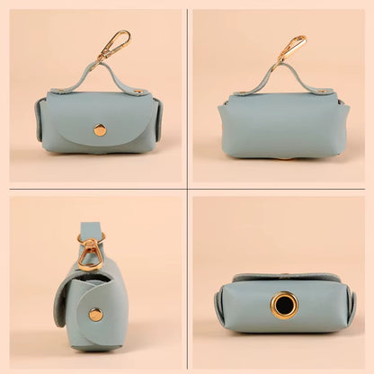 Portable Dog Poop Bag Holder PU Durable Pet Waste Bag Dispenser for Dogs Outdoor Pet Trash Bags Dispenser Dog Accessories