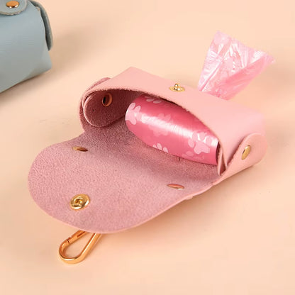 Portable Dog Poop Bag Holder PU Durable Pet Waste Bag Dispenser for Dogs Outdoor Pet Trash Bags Dispenser Dog Accessories