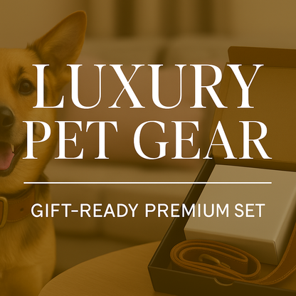 MYDOGGIEFOOD Couture Leather Collar & Leash Gift Set | Luxury AirTag-Ready Design | Handcrafted Finish | Printed & Packaged in Costa Rica– Perfect for Small, Medium & Large Dogs
