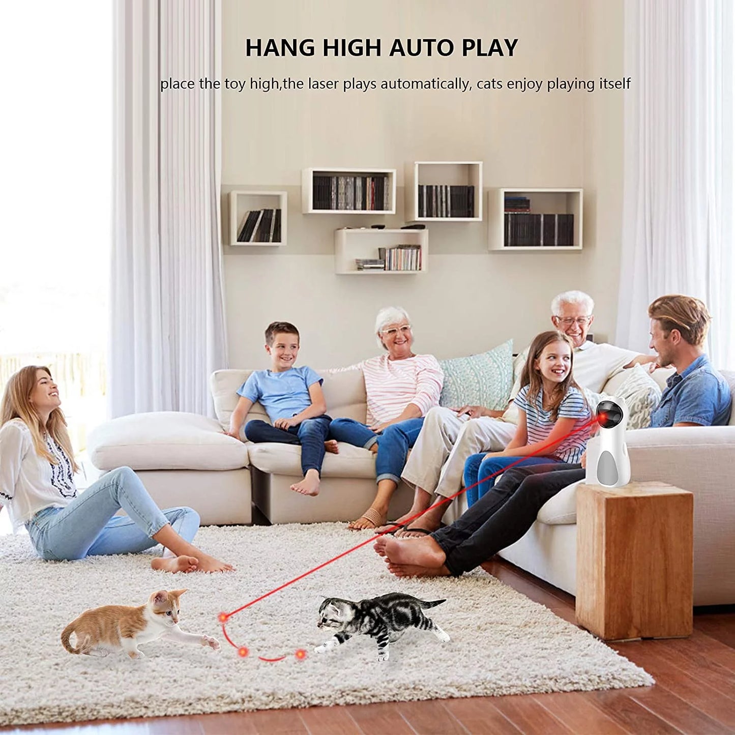 Interactive Automatic Laser Toy for Cats & Kittens (USB/Battery)