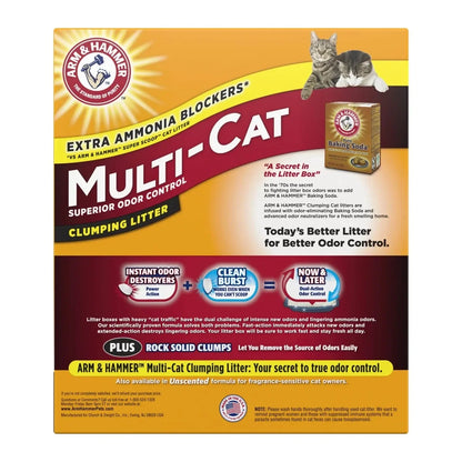 2-Pack Multi-Cat Clumping Litter 40 lb – Superior Odor Control, Clean Burst Scent