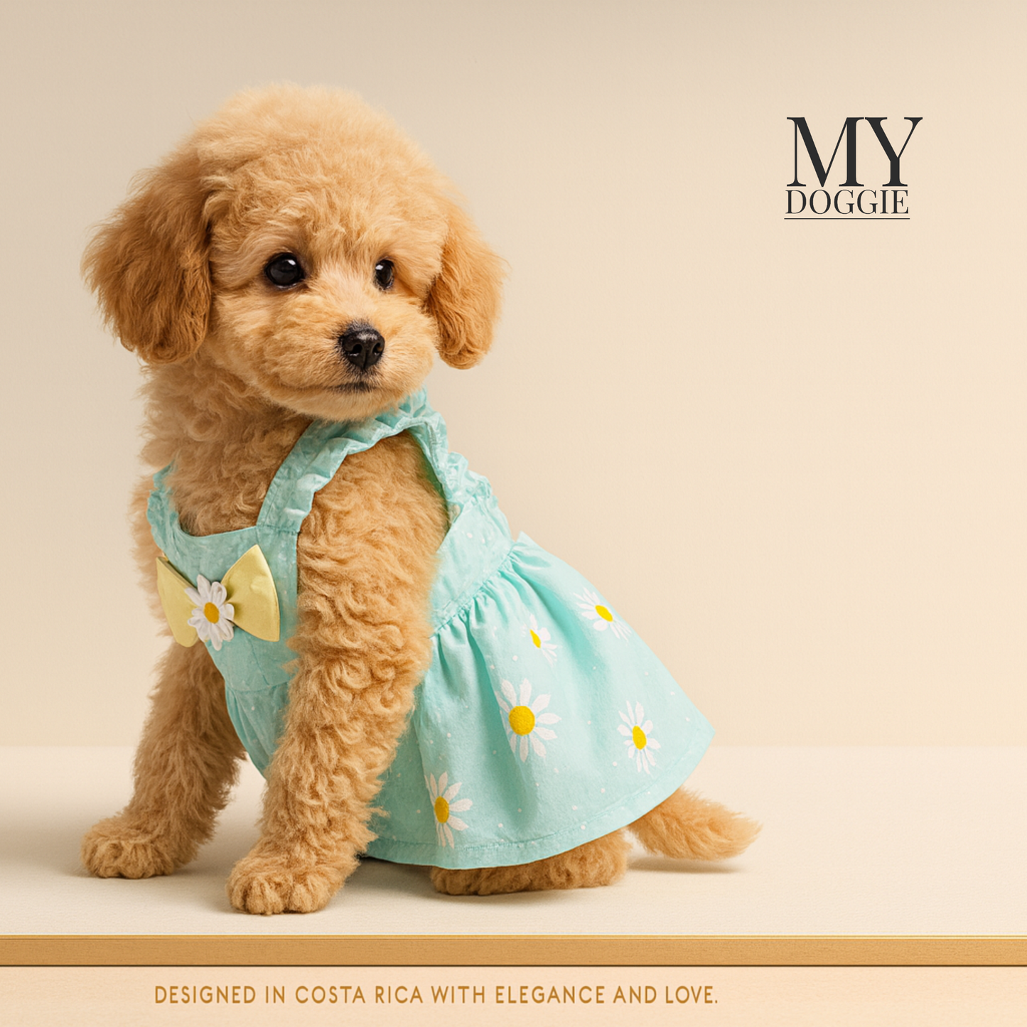 HAPPY EVERYDAY Vestido de princesa elegante para perros flores celeste