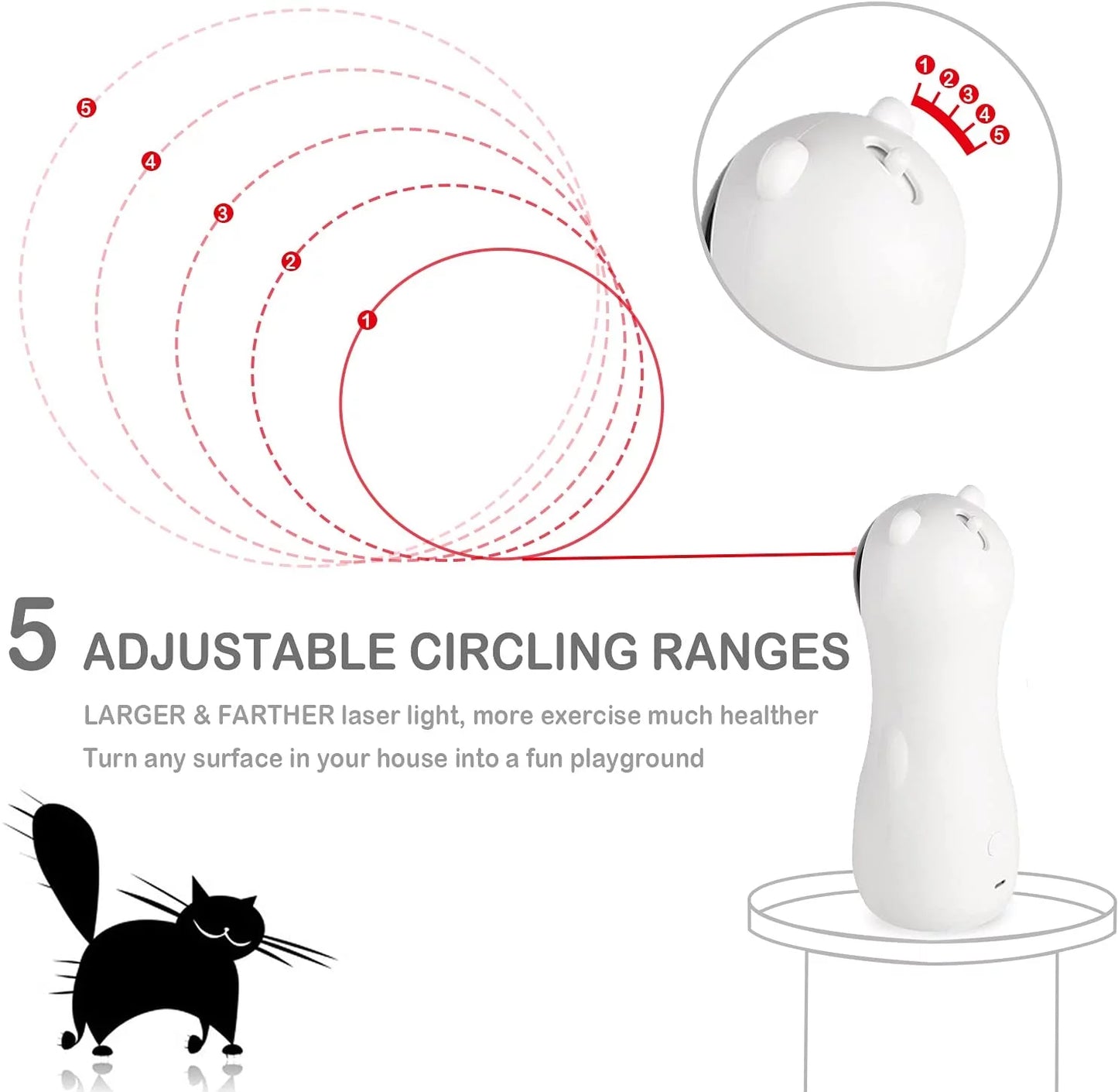 Interactive Automatic Laser Toy for Cats & Kittens (USB/Battery)