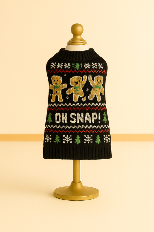 “Oh Snap!” Gingerbread Christmas Dog Sweater