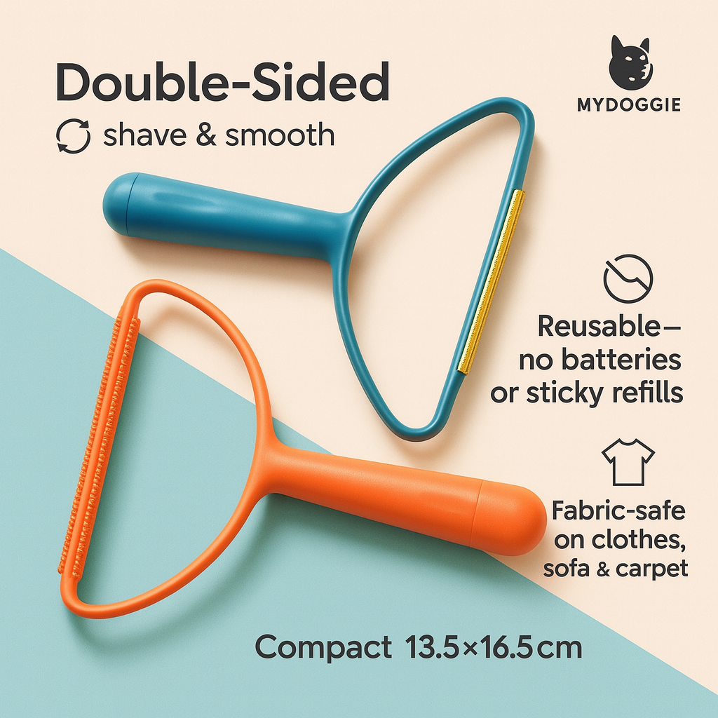 Double-Sided Pet Hair & Lint Remover for Clothes & Carpet