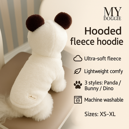 Warm Fleece Dog Coat — Hooded Winter Jacket for Small Breeds