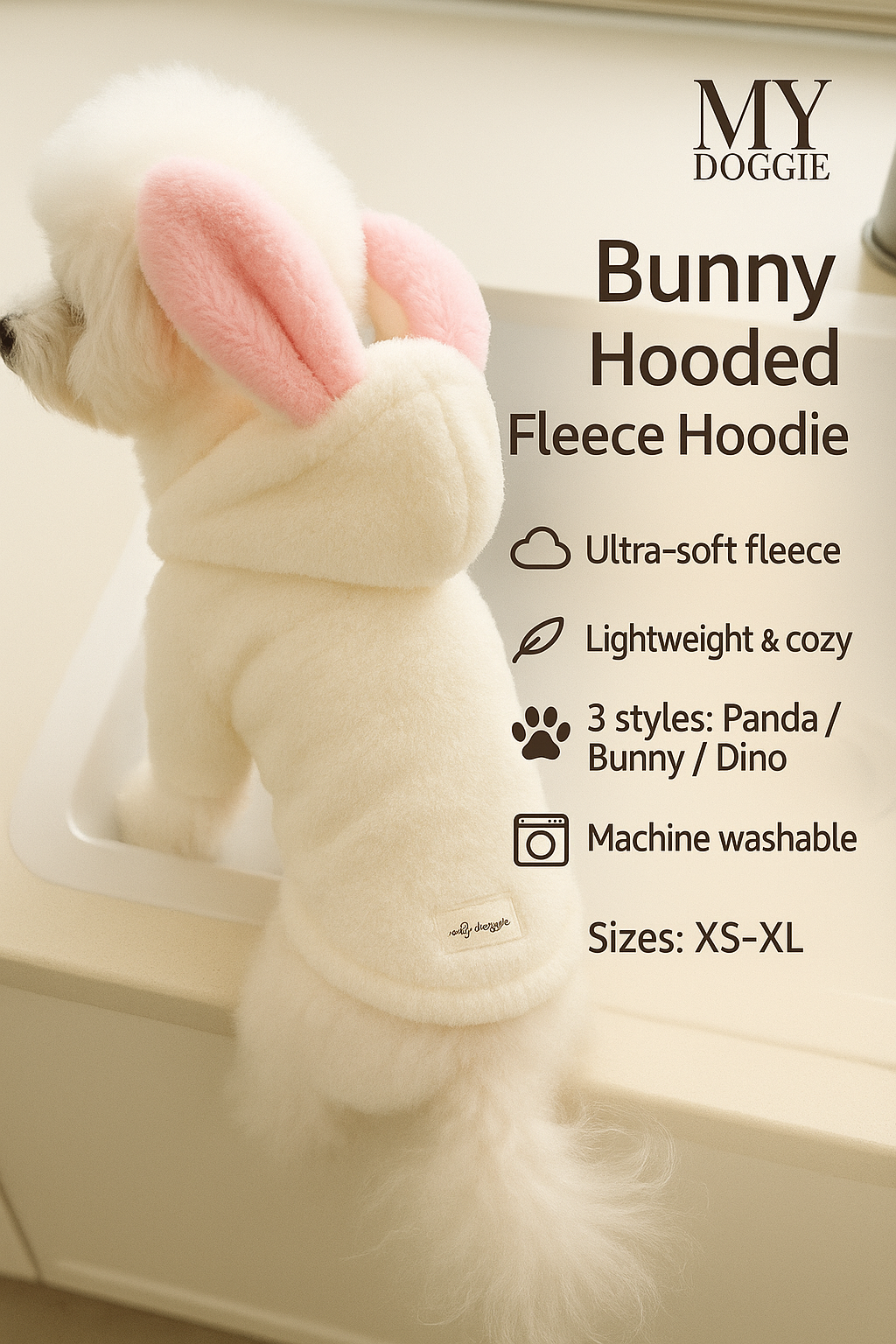 Warm Fleece Dog Coat — Hooded Winter Jacket for Small Breeds