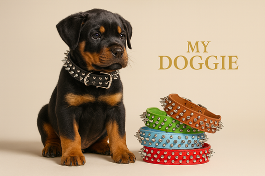 Spiked Studded Leather Dog Collar Rivets Pet Small Large Cat Pit Bull Adjustable