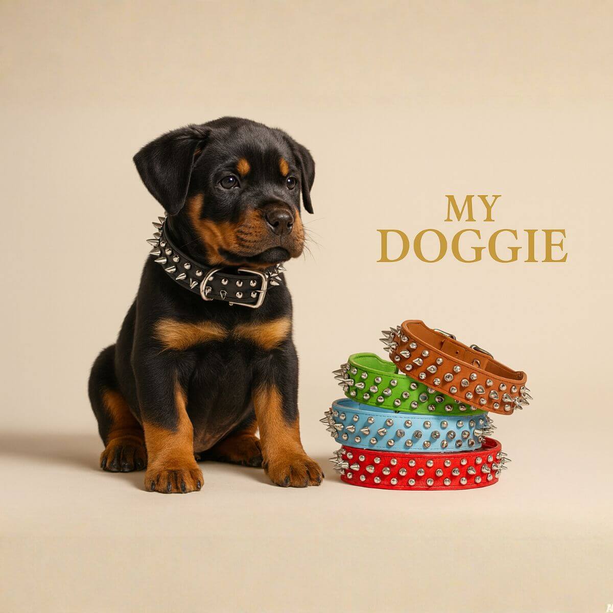 Spiked Studded Leather Dog Collar Rivets Pet Small Large Cat Pit Bull Adjustable