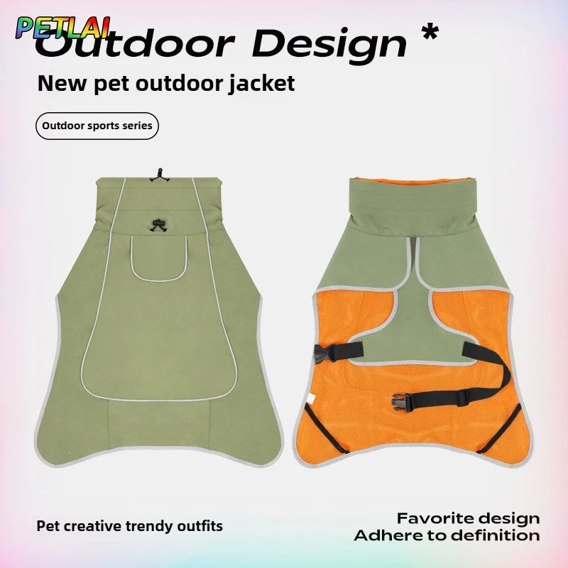 Waterproof Outdoor Dog Jacket – Windproof Rain Coat for Large Dogs