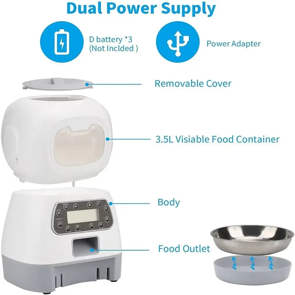 Smart Wi-Fi Auto Pet Feeder by Petavista – Remote Kibble Dispenser