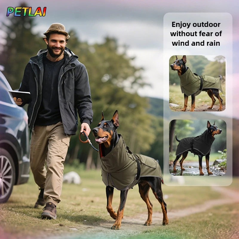 Waterproof Outdoor Dog Jacket – Windproof Rain Coat for Large Dogs