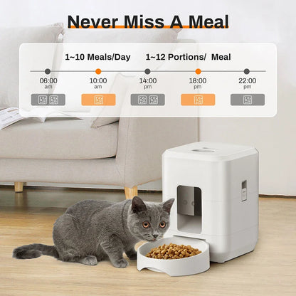 Smart Wi-Fi Auto Pet Feeder by Petavista – Remote Kibble Dispenser