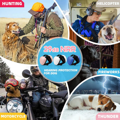 Dog Earmuffs for Hearing Protection - 29dB NRR Noise Reduction Ear Muffs (Large, Blue)