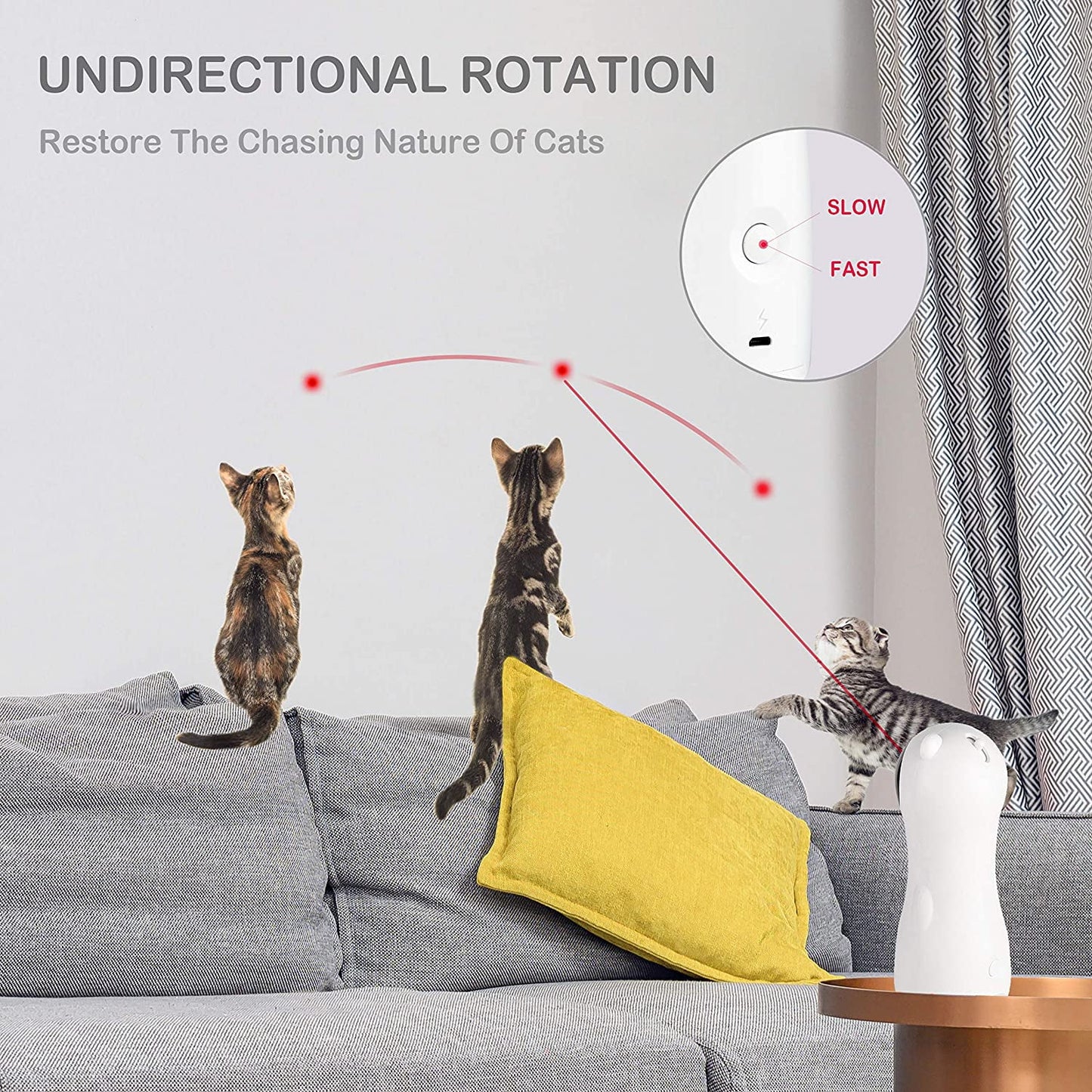 Interactive Automatic Laser Toy for Cats & Kittens (USB/Battery)