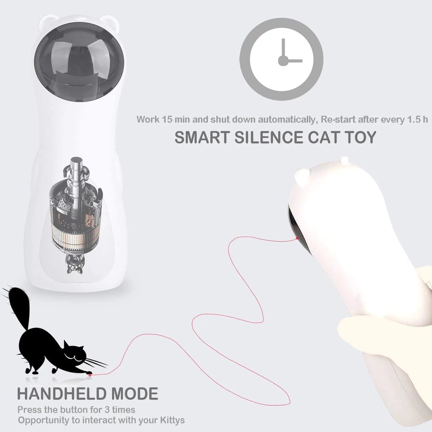 Interactive Automatic Laser Toy for Cats & Kittens (USB/Battery)