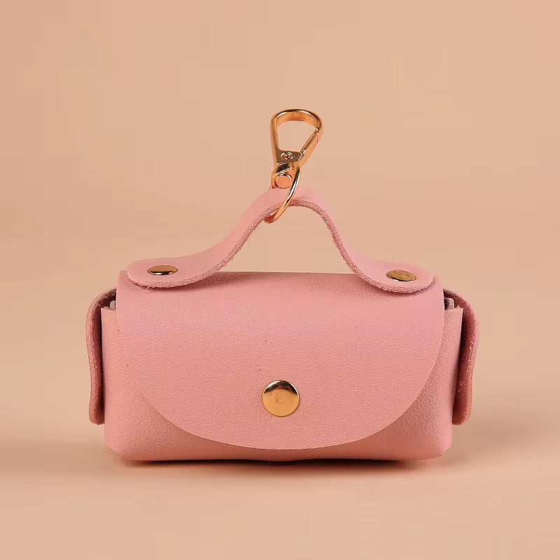 Portable Dog Poop Bag Holder PU Durable Pet Waste Bag Dispenser for Dogs Outdoor Pet Trash Bags Dispenser Dog Accessories