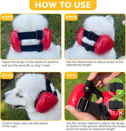 Dog Earmuffs for Hearing Protection - 29dB NRR Noise Reduction Ear Muffs (Large, Blue)