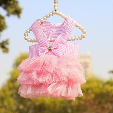 XS vestidos de malla ROSA para cachorros de princesa