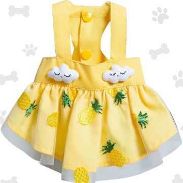 XS HAPPY EVERYDAY Vestidos de perro amarillo piñas