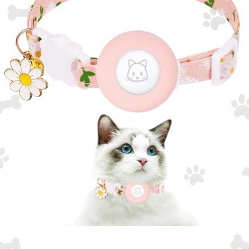 S JXFUKAL Collar de gato Airtag ROSA con soporte de silicona para Airtag